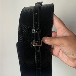 Black Leather Womens Belt